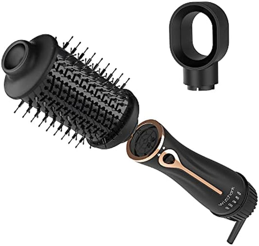 Hair Dryer Brush, Wizchark 2 in 1 Blow Dryer Brush for Straightening/Curling/Drying, One-Step Hot Air Brush & Volumizer W/Negative, 4 Temperature Settings, Dual Voltage Detachable Design for Travel