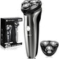 Electric Razor for Men, 4D Cordless Head Shaver, SIWIEY Rechargable Wet and Dry Mens Razors, Rotary Shaver with Pop-up Trimmer, IPX6 Waterproof, LED Display, 8000 RPM