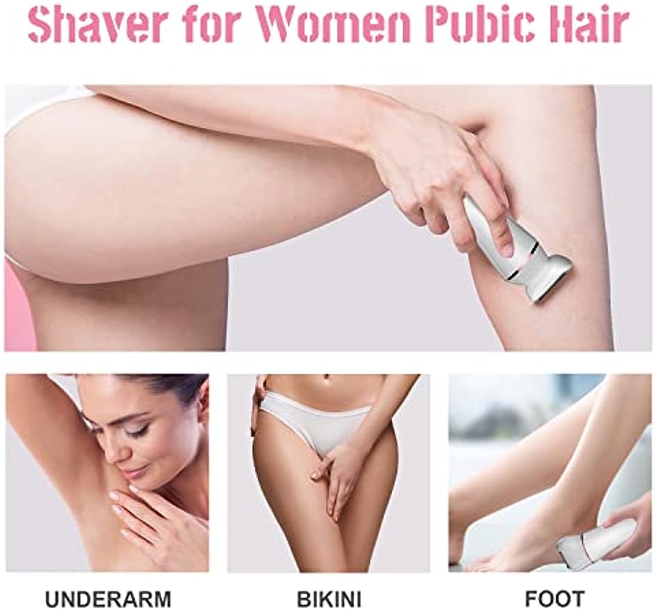 Electric Shaver for Women, Siwiey 2 in 1 Body Hair Removal with Electric Razor Bikini Women Trimmer, Legs Foot Hair Removal Wet&Dry Use with 2 Detachable Head