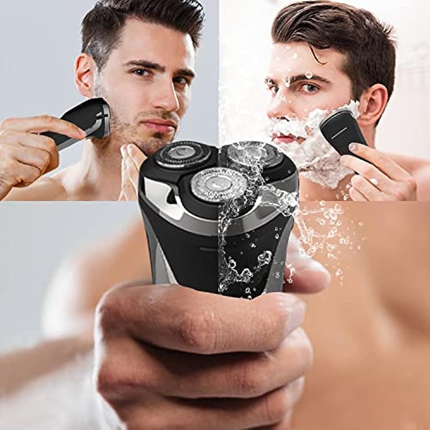 Mens Electric Razor, SIWIEY 4D Rechargeable Electric Shavers for Men with Pop-up Beard Trimmer, LCD Display, Child Lock, Wet & Dry Use, USB Charger Cordless Shavers for Men