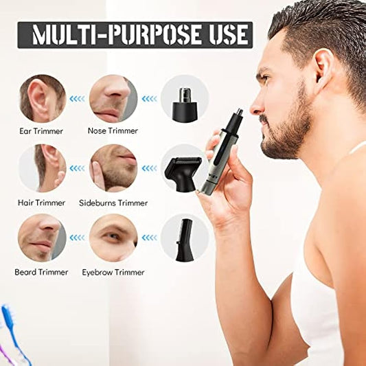 siwiey Nose Hair Trimmer for Men, 3 in 1 Lightweight Waterproof Painless Ear Hair Trimmer for Men Facial Shaving Machines, Wet/Dry Use, Easy Cleaning