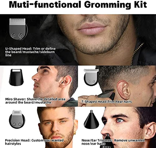 siwiey Beard Trimmer for Men, All in One Mutigroomer, Foil Shaver, Nose Trimmer, Precison Trimmers, 5 in 1 Grooming Kits, LED Display, IPX6 Waterproof, Charging Dock, 7500 RPM, Low Noise