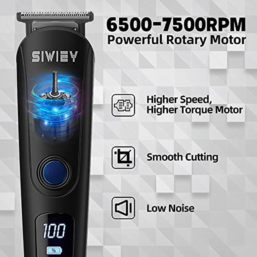 siwiey Beard Trimmer for Men, All in One Mutigroomer, Foil Shaver, Nose Trimmer, Precison Trimmers, 5 in 1 Grooming Kits, LED Display, IPX6 Waterproof, Charging Dock, 7500 RPM, Low Noise