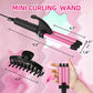 Mini Waver Curling Iron, Wizchark 3 Barrel Curling Iron 1/2 Inch, Small Hair Crimper for Women, Travel Hair Waver with Ceramic Tourmaline, Crimper Hair Iron for Beach Waves W/Storage Bag/Clips, Pink