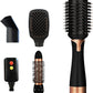 4 in 1 Hair Dryer Brush Set, Wizchark Ionic Hot Air Brush, Volumizer Anti-frizz Blow Dryer Brush, Straightening Curling Brush for Long&Short Hair W/4 Interchangeable Brush Heads Black Blowout Brush